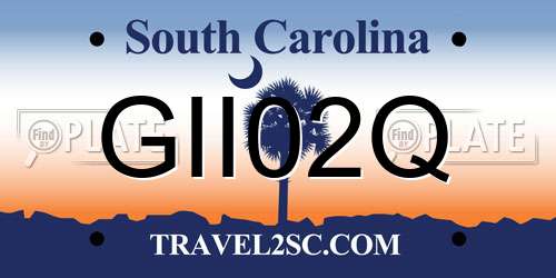 GII02Q South Carolina License Plate