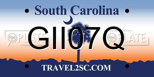 GII07Q South Carolina License Plate