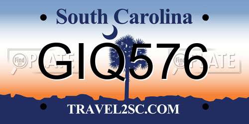GIQ576 South Carolina License Plate
