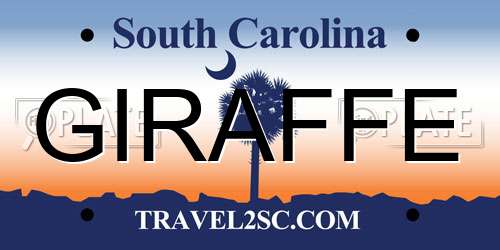 GIRAFFE South Carolina License Plate