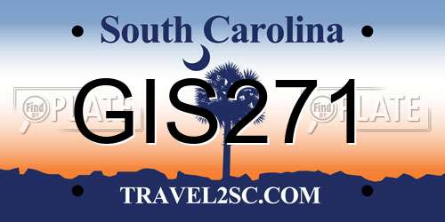 GIS271 South Carolina License Plate