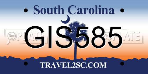 GIS585 South Carolina License Plate