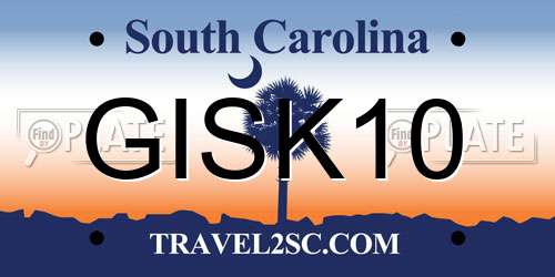 GISK10 South Carolina License Plate