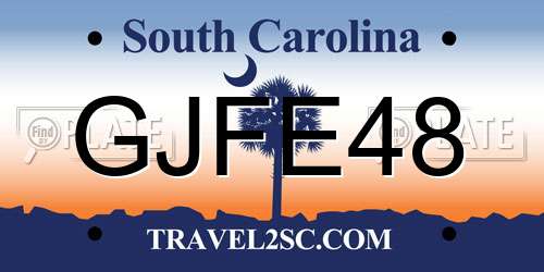 GJFE48 South Carolina License Plate