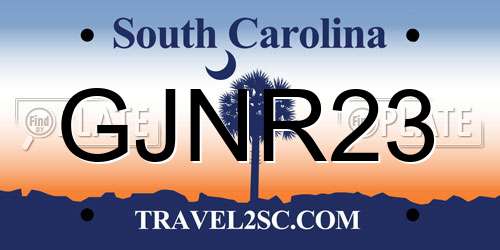 GJNR23 South Carolina License Plate