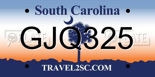 GJQ325 South Carolina License Plate