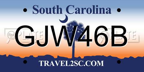 GJW46B South Carolina License Plate