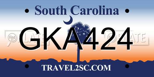 GKA424 South Carolina License Plate