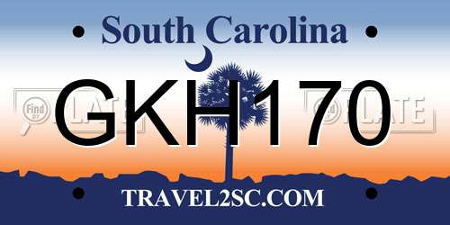 GKH170 South Carolina License Plate