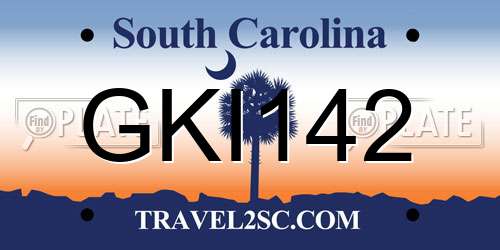 GKI142 South Carolina License Plate