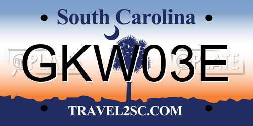 GKW03E South Carolina License Plate