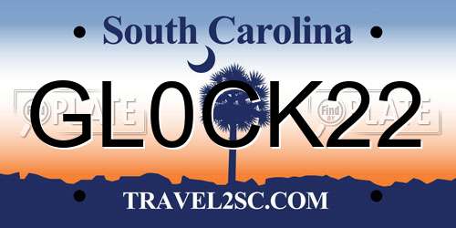 GL0CK22 South Carolina License Plate