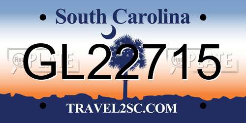 GL22715 South Carolina License Plate