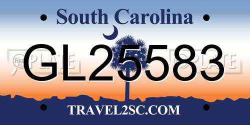 GL25583 South Carolina License Plate
