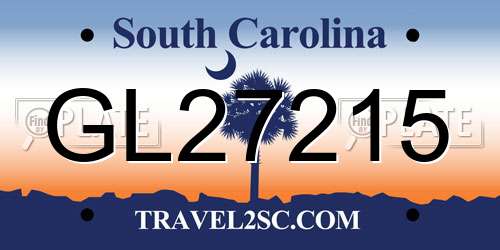 GL27215 South Carolina License Plate