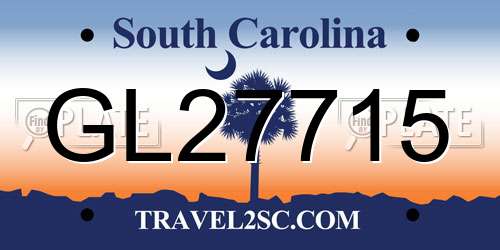 GL27715 South Carolina License Plate