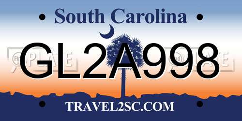 GL2A998 South Carolina License Plate