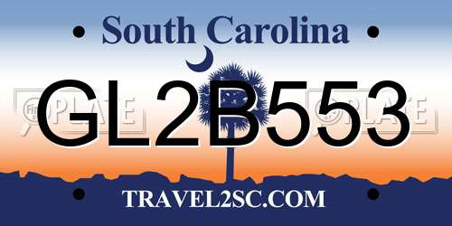 GL2B553 South Carolina License Plate