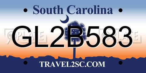 GL2B583 South Carolina License Plate