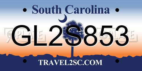 GL2S853 South Carolina License Plate