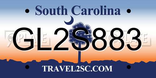 GL2S883 South Carolina License Plate