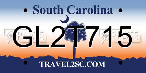 GL2T715 South Carolina License Plate