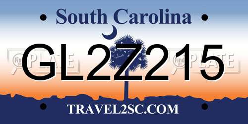 GL2Z215 South Carolina License Plate