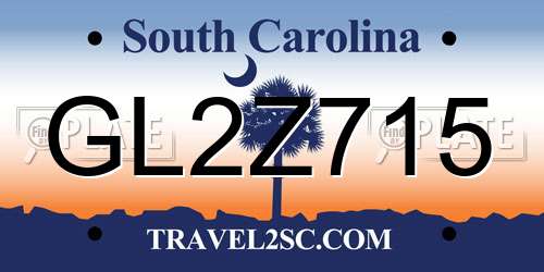 GL2Z715 South Carolina License Plate