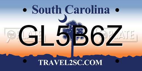 GL5B6Z South Carolina License Plate