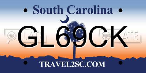 GL69CK South Carolina License Plate