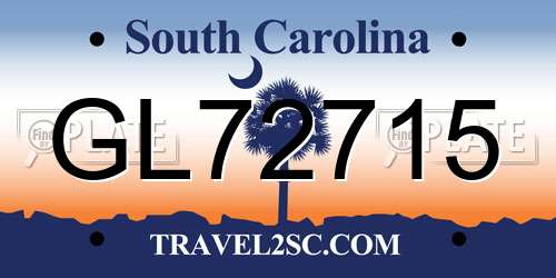 GL72715 South Carolina License Plate