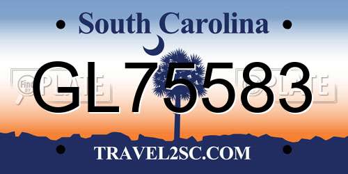 GL75583 South Carolina License Plate