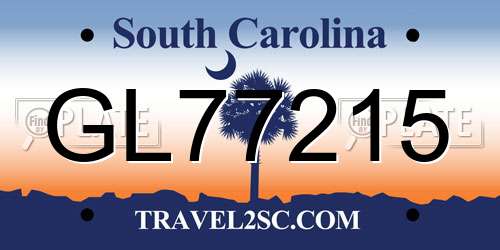 GL77215 South Carolina License Plate