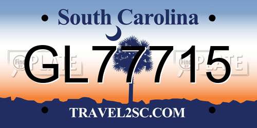 GL77715 South Carolina License Plate