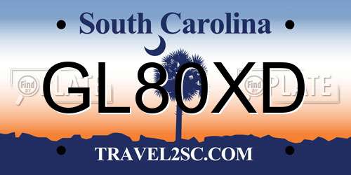 GL80XD South Carolina License Plate