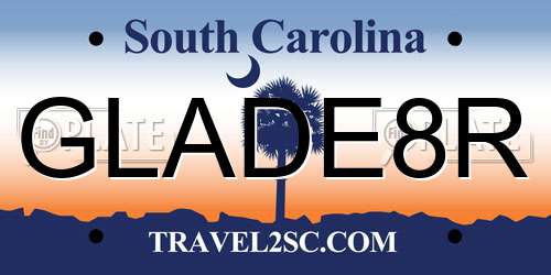 GLADE8R South Carolina License Plate