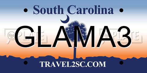GLAMA3 South Carolina License Plate