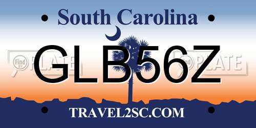 GLB56Z South Carolina License Plate