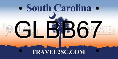 GLBB67 South Carolina License Plate
