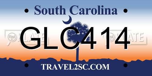 GLC414 South Carolina License Plate
