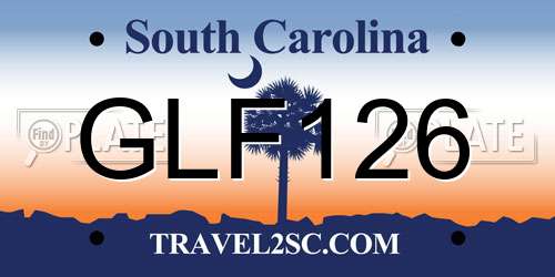 GLF126 South Carolina License Plate