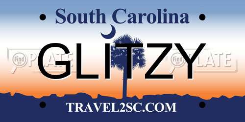 GLITZY South Carolina License Plate
