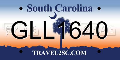 GLL1640 South Carolina License Plate