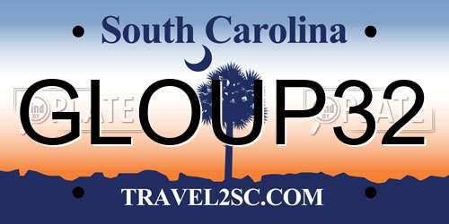 GLOUP32 South Carolina License Plate