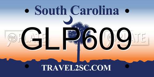 GLP609 South Carolina License Plate