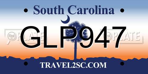 GLP947 South Carolina License Plate
