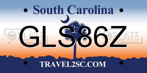 GLS86Z South Carolina License Plate