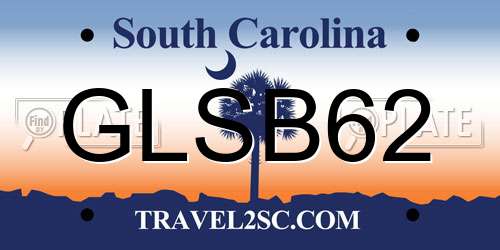 GLSB62 South Carolina License Plate