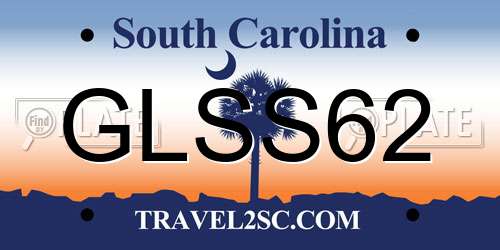 GLSS62 South Carolina License Plate