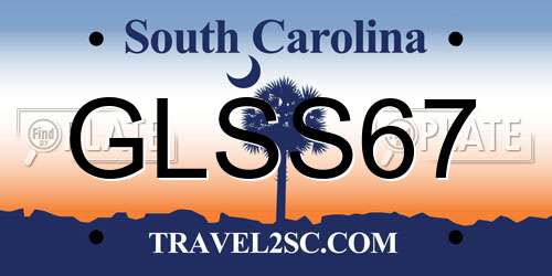GLSS67 South Carolina License Plate